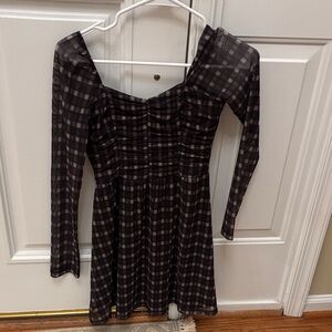 Plaid Long Sleeve Dress